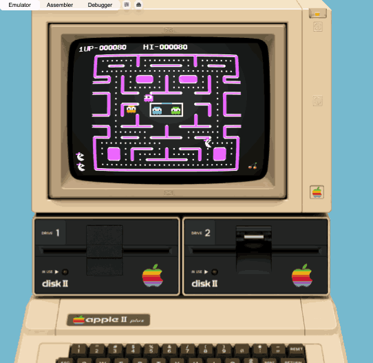 AppleII+ emulator, assembler & debugger - RetroAppleJS v1.3